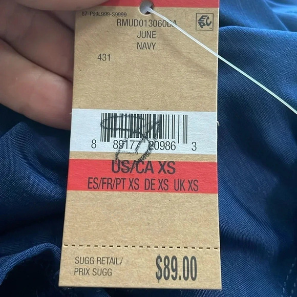 Rachel Roy Ruffled Shift Dress Off the shoulder Navy Women’s size XS NWT Stretch - Picture 7 of 13